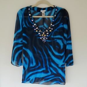 Blue Swim cover up or Top